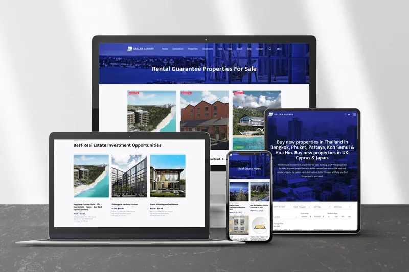 Responsive website across desktop, tablet, and mobile devices